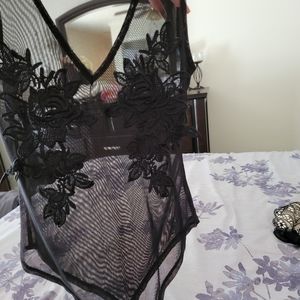Sheer black body suit